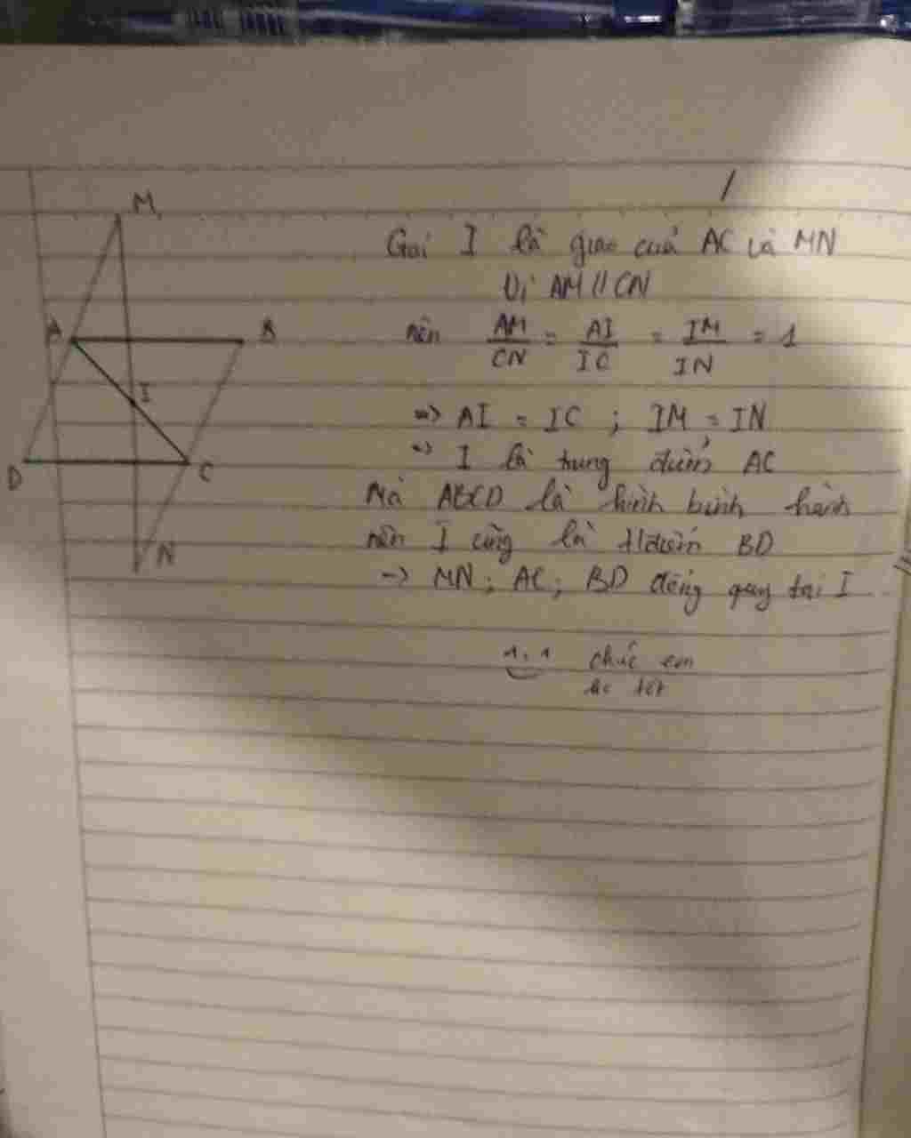 toan lop 8 cho hinh binh hanh abcd tren tia doi tia ad lay m tia doi tia bc lay n sao cho am cn toan-lop-8-cho-hinh-binh-hanh-abcd-tren-tia-doi-tia-ad-lay-m-tia-doi-tia-bc-lay-n-sao-cho-am-cn