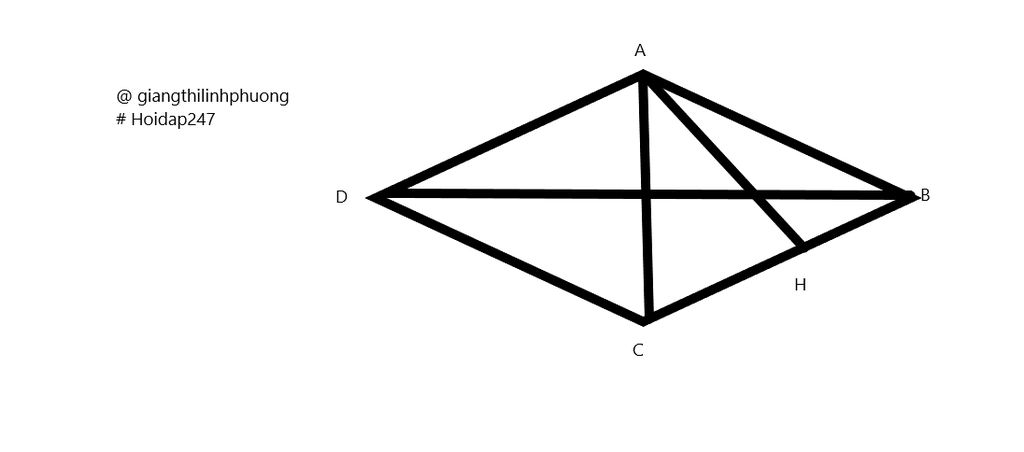 toan-lop-8-cho-hinh-thoi-abcd-co-canh-10cm-ac-12cm-ke-ah-bc-a-tinh-s-abcd-b-tinh-ah
