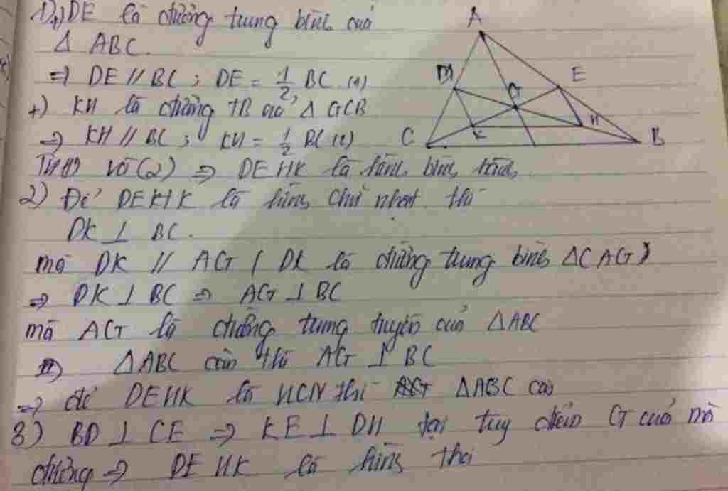 toan-lop-8-cho-tam-giac-abc-cac-trung-tuyen-bd-va-ce-cat-nhau-o-g-goi-h-la-trung-diem-cua-gb-k-l