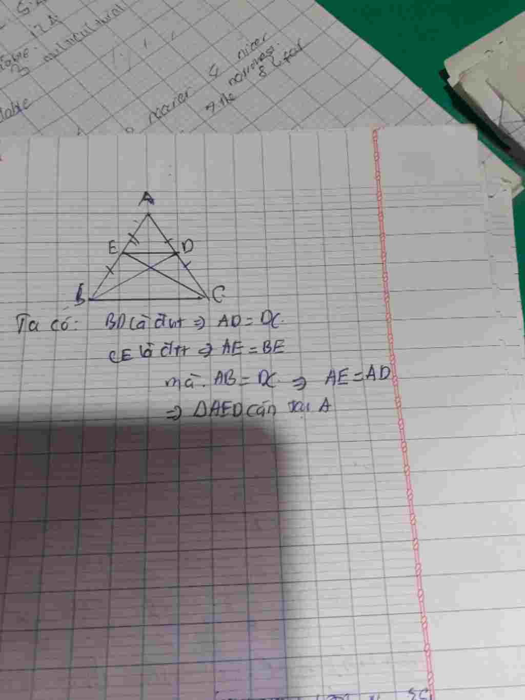 toan-lop-8-cho-tam-giac-abc-can-tai-a-cac-duong-trung-tuyen-bd-va-ce-cm-tam-giac-ade-can-tai-a