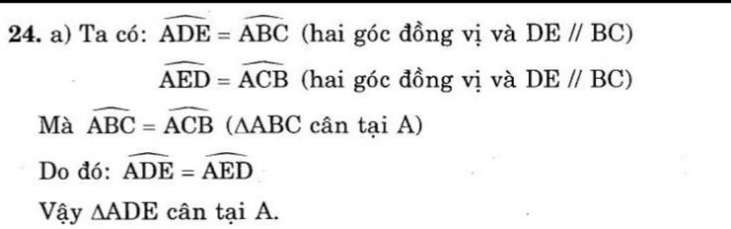 Toán Lớp 8: Cho tam giác ABC cân tại A. lấy điểm D thuộc cạnh AB, kẻ DE song song với BC ( E thuộc AC ). Gọi M là trung điểm của BC. chứng minh AM, toan-lop-8-cho-tam-giac-abc-can-tai-a-lay-diem-d-thuoc-canh-ab-ke-de-song-song-voi-bc-e-thuoc-ac