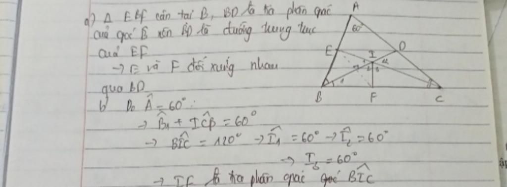 toan lop 8 cho tam giac abc co goc a 60 do cac duong phan giac bd va ce cat nhau tai i qua e ke toan-lop-8-cho-tam-giac-abc-co-goc-a-60-do-cac-duong-phan-giac-bd-va-ce-cat-nhau-tai-i-qua-e-ke