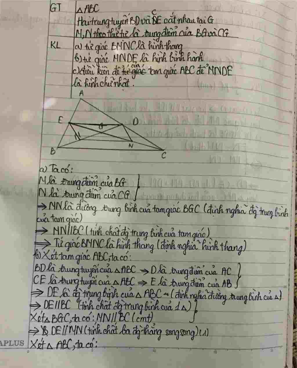 toan-lop-8-cho-tam-giac-abc-co-hai-trung-tuyen-bd-va-ce-cat-nhau-tai-g-goi-m-n-theo-thu-tu-la-tr