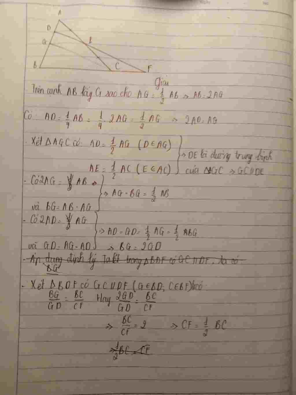 toan-lop-8-cho-tam-giac-abc-tren-canh-ab-va-ac-lan-luot-lay-d-va-e-sao-cho-ad-1-4-ab-va-ae-1-2-a