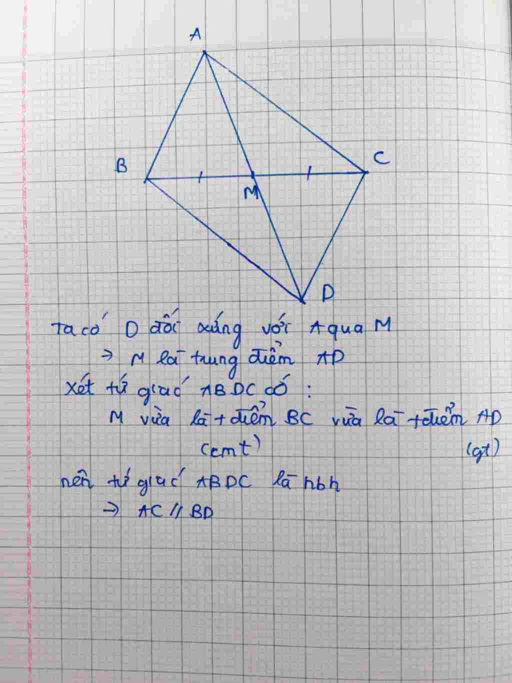 toan-lop-8-cho-tam-giac-abc-va-m-la-trung-diem-bc-ve-diem-d-doi-ung-voi-a-qua-m-chung-minh-ac-bd