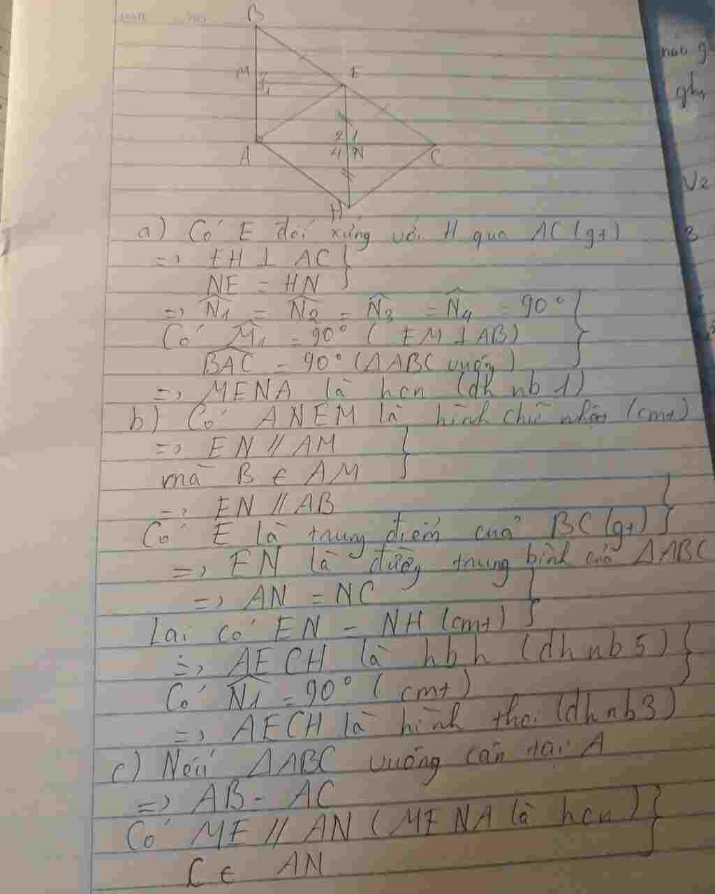 toan-lop-8-cho-tam-giac-abc-vuong-tai-a-e-la-trung-diem-cua-bc-goi-h-la-diem-doi-ung-vs-e-qua-ac