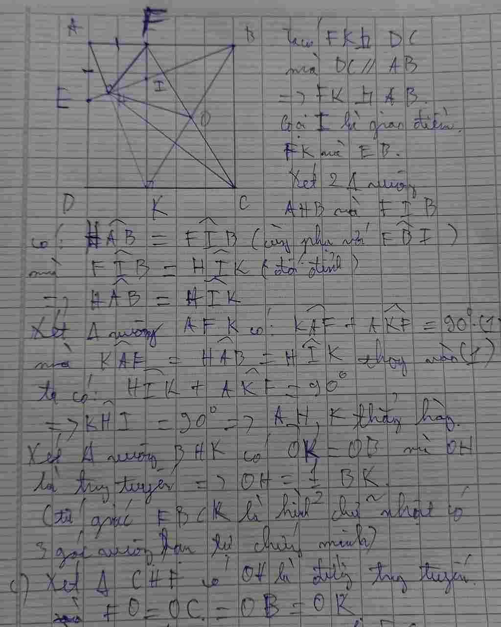 Toán Lớp 8: Mn giúp em vs em cần gấp Cho hình vuông ABCD. Trên cạnh AB và AD lấy các điểm F, E sao cho AE = AF. Gọi H là hình chiếu của A trên BE, toan-lop-8-mn-giup-em-vs-em-can-gap-cho-hinh-vuong-abcd-tren-canh-ab-va-ad-lay-cac-diem-f-e-sao