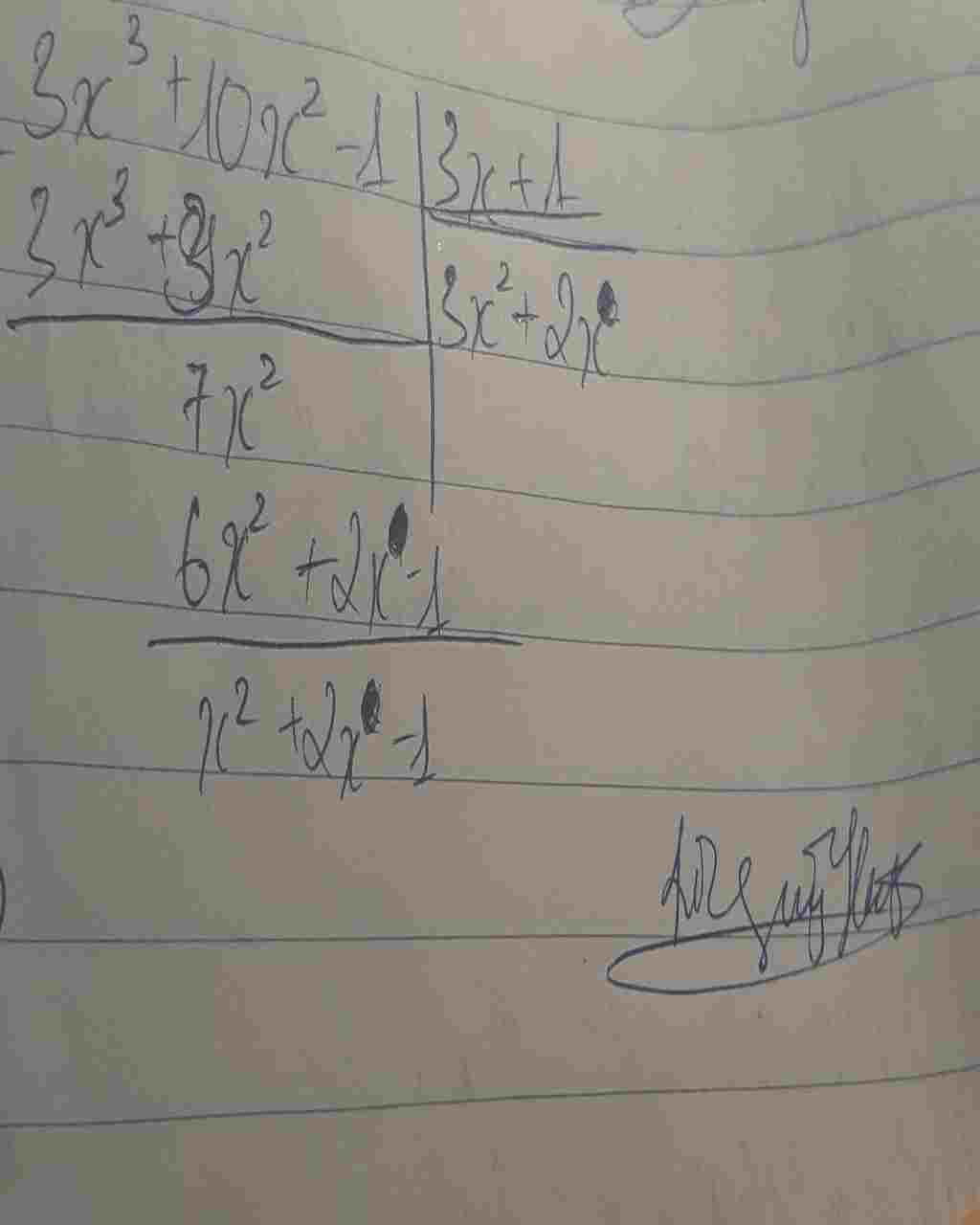 Toán Lớp 8: thực hiện phép tính (3x^3 + 10x^2 - 1) : 3x+1 giúp mình với toan-lop-8-thuc-hien-phep-tinh-3-3-10-2-1-3-1-giup-minh-voi