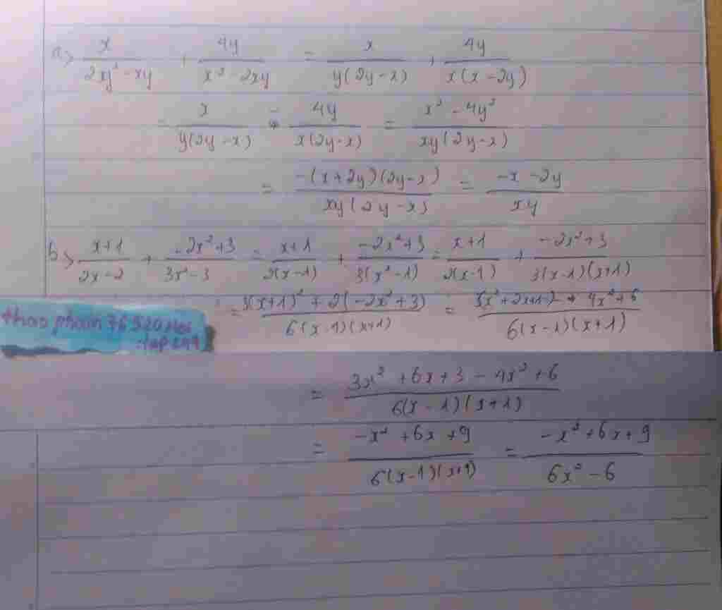 toan-lop-8-tinh-a-frac-2y-2-y-frac-4y-2-2y-b-frac-1-2-2-frac-2-2-3-3-2-3