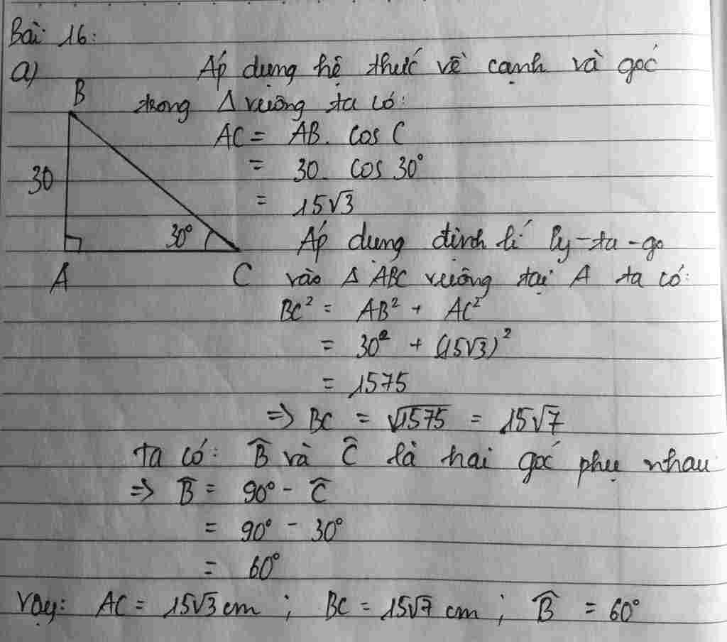 toan-lop-9-bai-16-a-giai-abc-vuong-tai-a-biet-ab-30cm-va-goc-c-30-circ-b-giai-def-vuong-tai-d-bi
