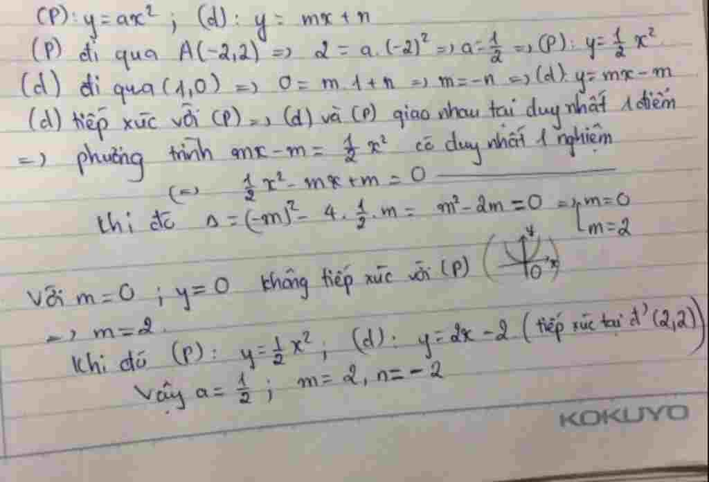 toan-lop-9-bai-3-cho-parabol-y-a2-va-duong-thang-y-m-n-ac-dinh-a-m-n-biet-rang-parabol-di-qua-di