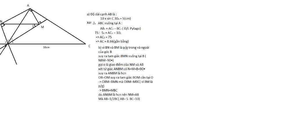 toan-lop-9-cho-abc-vuong-tai-a-co-goc-c-30-do-bc-10cm-a-tinh-canh-ab-va-ac-b-ke-tu-a-cac-duong-t