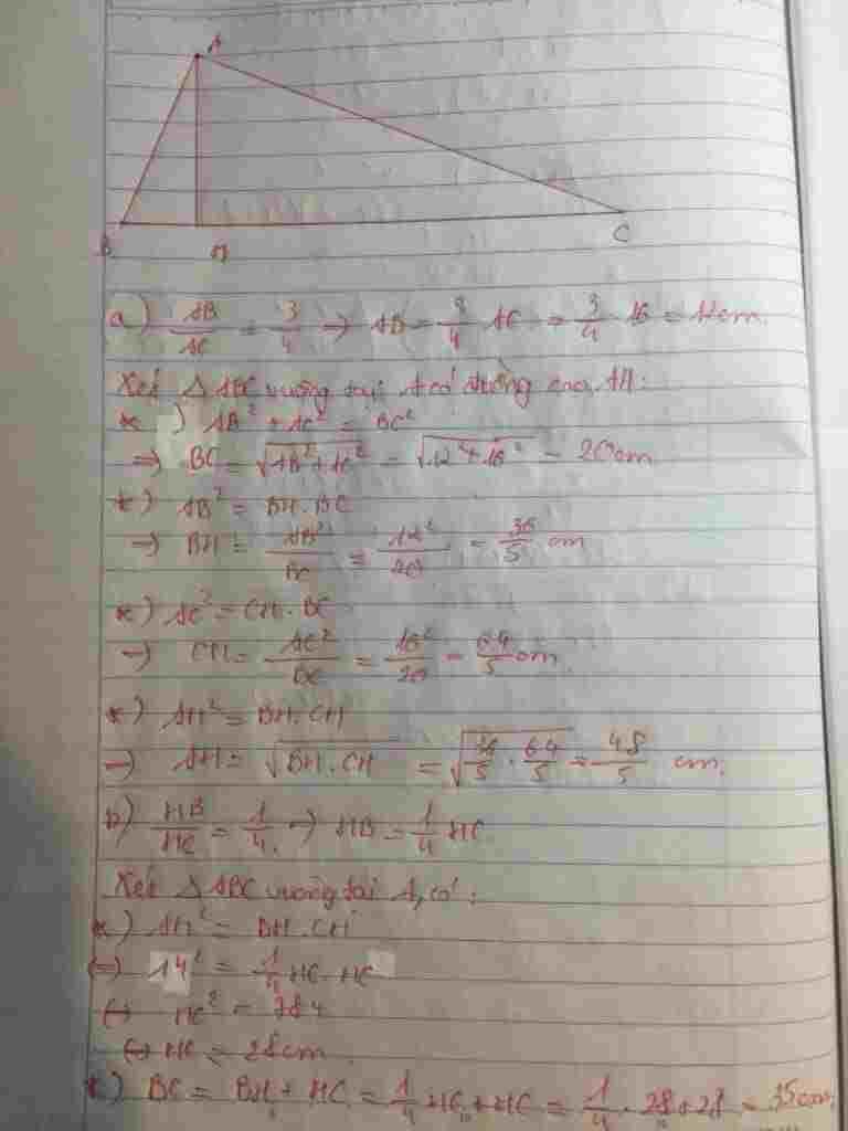 toan-lop-9-cho-biet-tam-giac-abc-vuong-tai-a-duong-cao-ah-a-biet-ac-16cm-ab-ac-3-4-tinh-ab-bc-bh