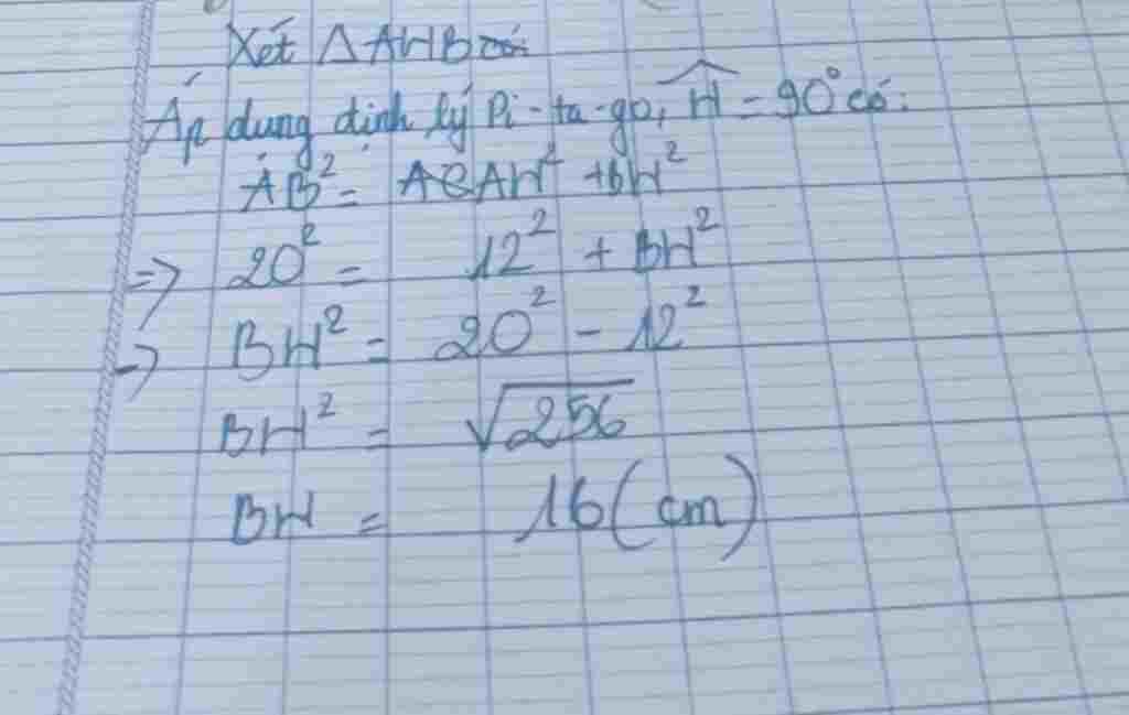 Toán Lớp 9: Cho hình chữ nhật ABCD , qua AH kẻ vuông góc BD tại H. Biết ...