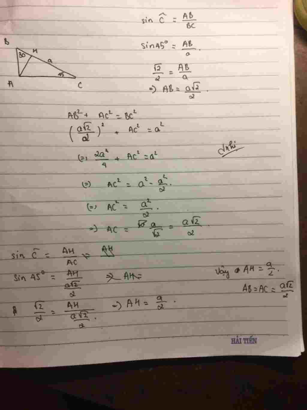 toan-lop-9-cho-tam-giac-abc-co-b-30-c-45-bc-a-tinh-do-dai-duong-cao-ke-tu-a-va-do-dai-cac-canh-c