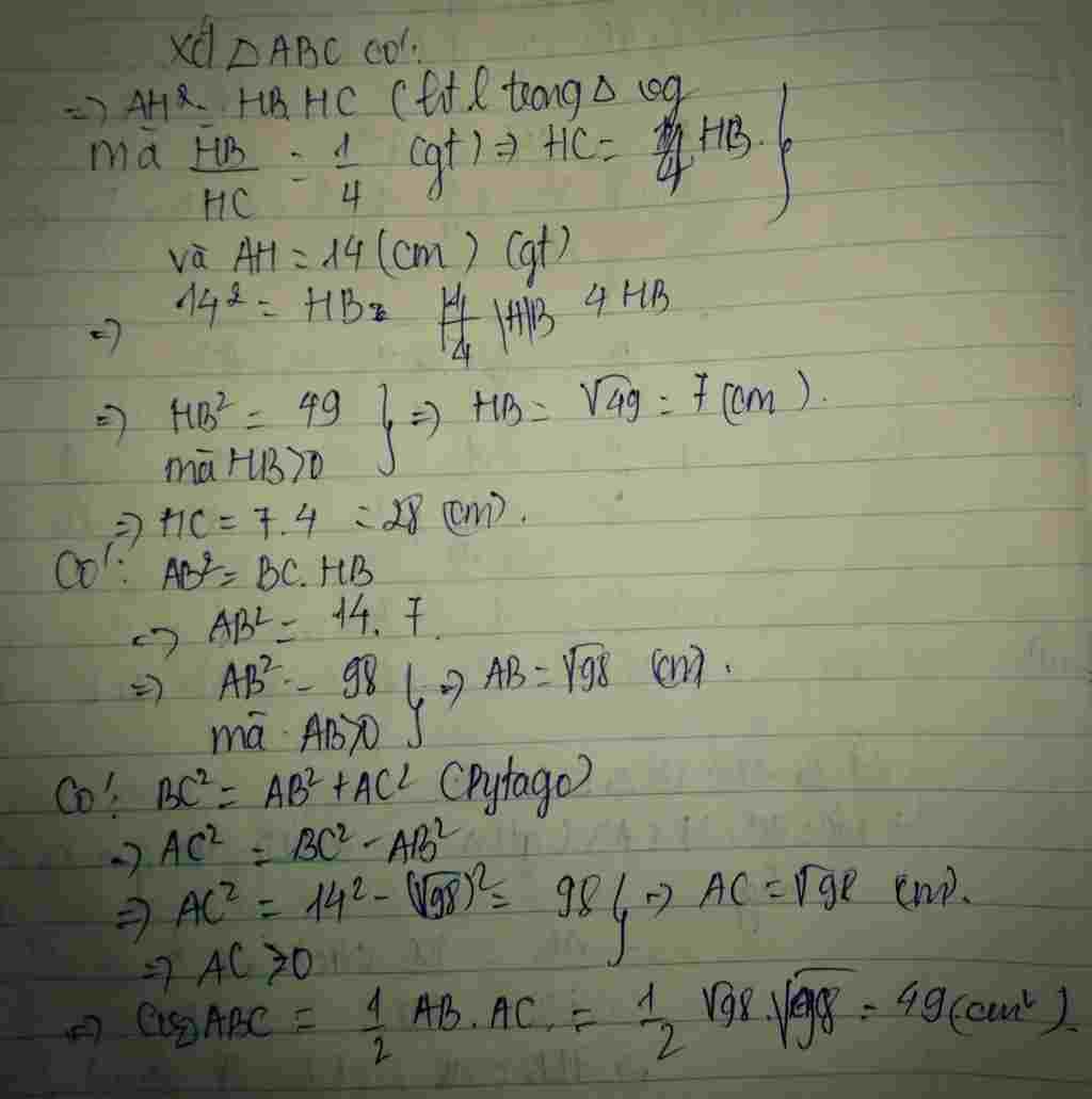 toan-lop-9-cho-tam-giac-abc-co-bac-90-o-ah-vuong-goc-bc-hb-hc-1-4-ah-14cm-cv-abc