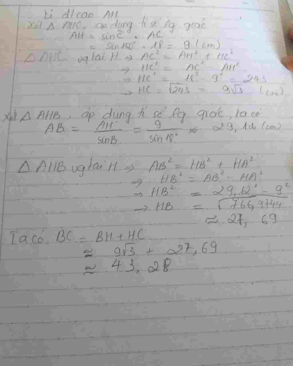toan-lop-9-cho-tam-giac-abc-co-goc-b-18-do-goc-c-150-do-va-ac-18-cm-tinh-tinh-bc-va-ab