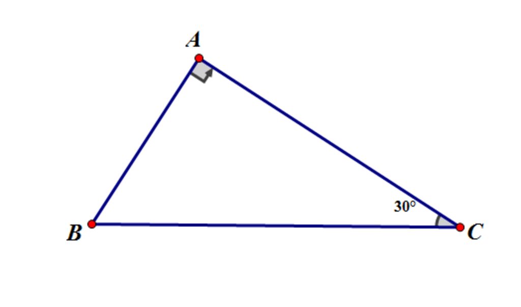 toan-lop-9-cho-tam-giac-abc-vuong-tai-a-co-ac-10cm-goc-c-30-do-do-dai-cach-ab-la