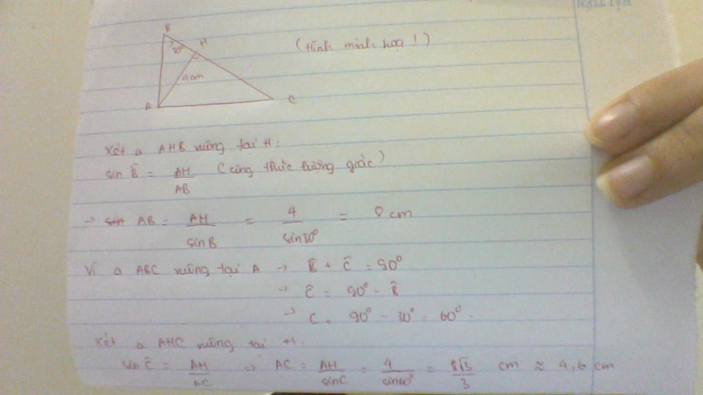 toan-lop-9-cho-tam-giac-abc-vuong-tai-a-co-b-30-do-va-duong-cao-ah-4cm-tinh-do-dai-canh-huyen-bc