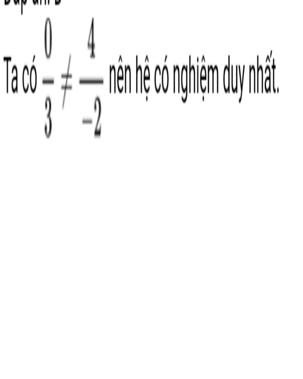 Toán Lớp 9: Không Giải PT Dự Đoán Số Nghiệm a) $\left \{ {{3x - 2y = 4} \atop {0x + 4y = -8}} \right.$ b) $\left \{ {{0x - 5y = -11} \atop {2x - toan-lop-9-khong-giai-pt-du-doan-so-nghiem-a-left-3-2y-4-atop-0-4y-8-right-b-left-0-5y-11-atop-2
