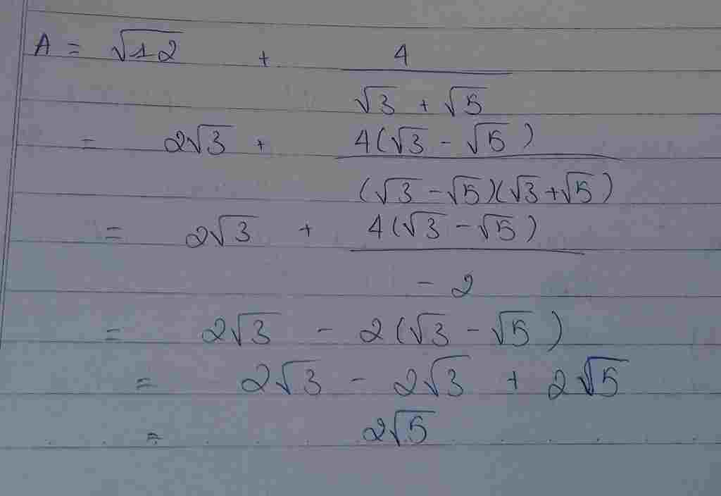 toan-lop-9-rut-gon-a-sqrt-12-dfrac-4-sqrt-3-sqrt-5