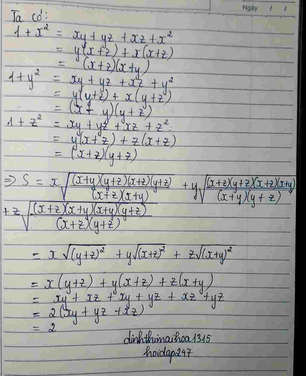 toan-lop-9-tet-cho-y-z-0-va-y-yz-z-1-tinh-tong-s-sqrt-1-y-2-1-z-2-1-2-y-sqrt-1-z-2-1-2-1-y-2-z-s