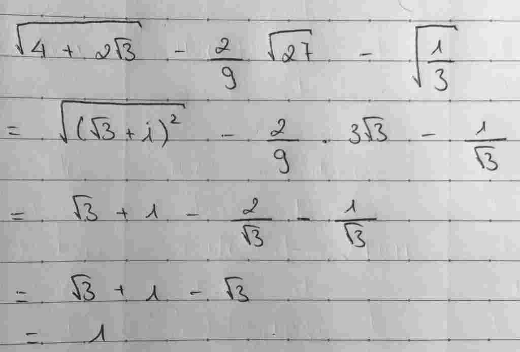 toan-lop-9-tinh-gia-tri-bieu-thuc-sqrt-4-2-sqrt-3-frac-2-9-sqrt-27-sqrt-frac-1-3